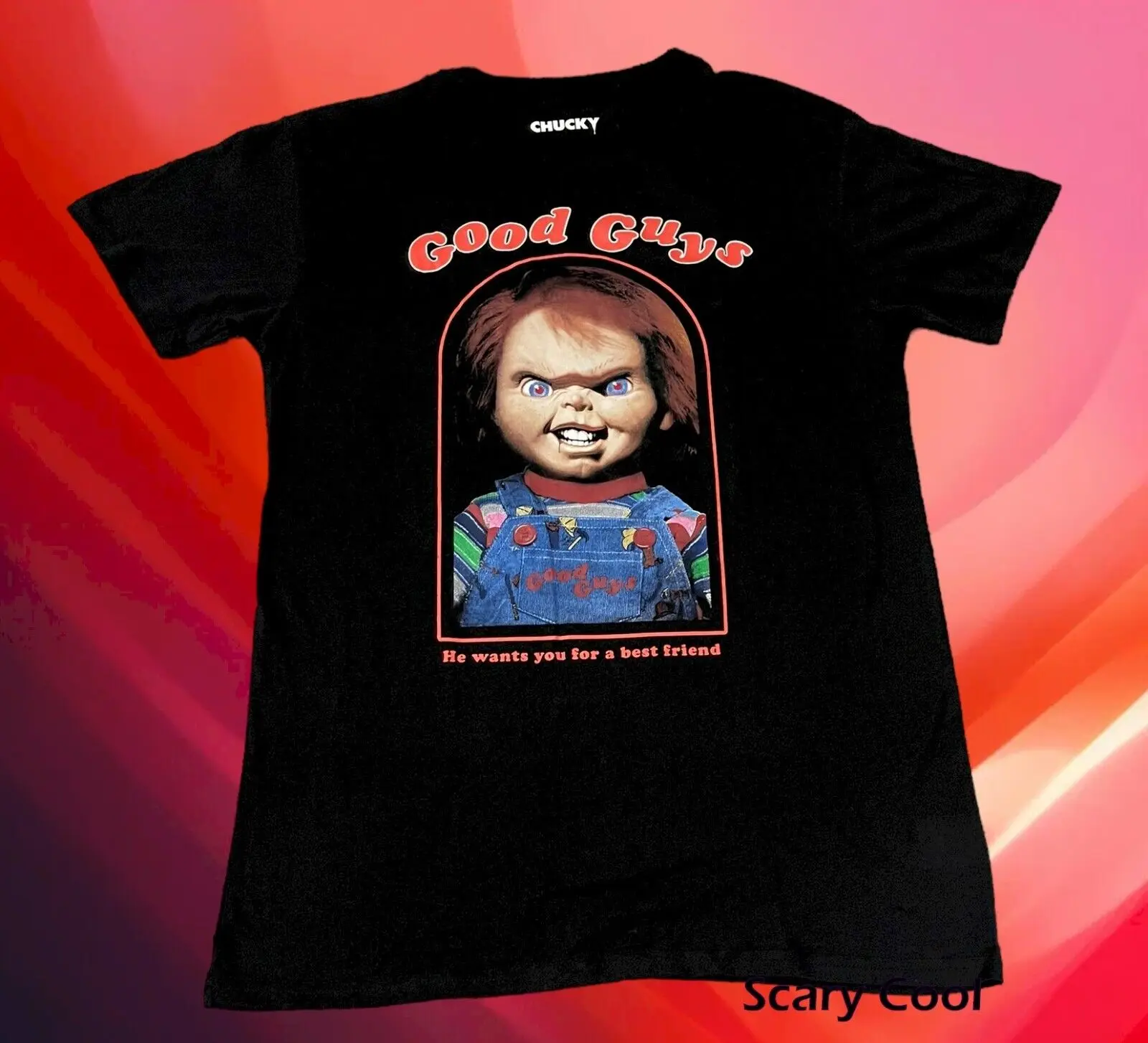 Новинка 1988 г., Черная Мужская Винтажная Футболка Чаки, дети, играют в куклы хороших парней