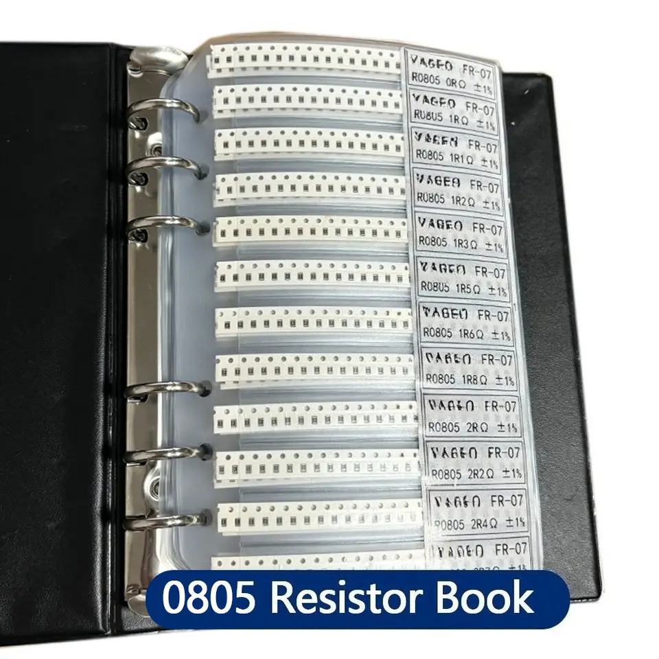 Resistor Kit SMD Book 0805 Resistor Assortment Kit 0201 0402 0603 1206 1% FR-07 170 Values 0R-10M Smd DIY Sample Book image 5