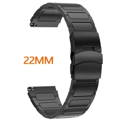 Luxury 22mm Titanium Watch Strap - Premium Design - 22mm (Black)