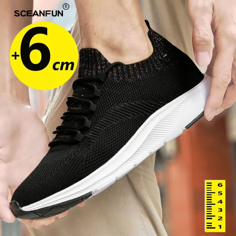 Sneakers casual designer elevator shoes for men insole 6cm height increase leisure occasins taller male 37-44 3