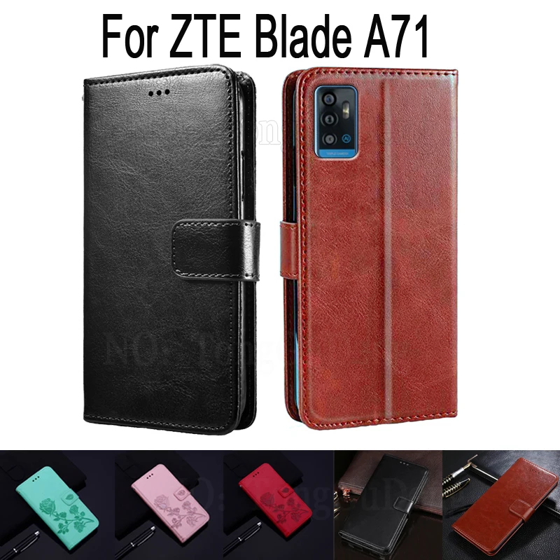 

Флип-чехол для ZTE Blade A71 A 71 женский Чехол-бумажник с подставкой кожаный чехол-книжка для ZTE A71 флип-чехол для телефона с магнитной картой