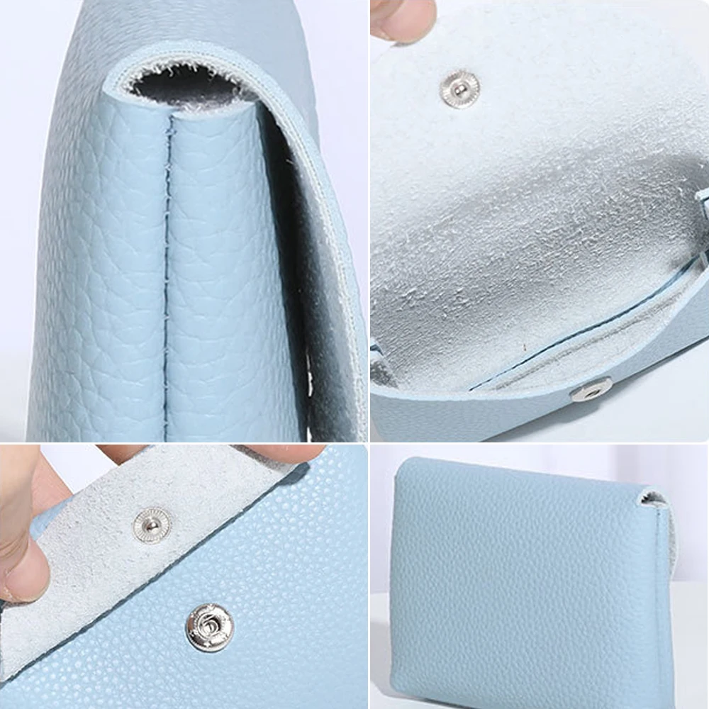 New PU leather Coin Purses Lychee Pattern Zipper Coin wallets Solid Short Card Key Storage Bag Small Purses pouch