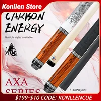 KONLLEN Carbon Fiber Pool Cue AXA Series with Handmade and Inlay Cues Stick Professional Low Deflection Pool Stick with case