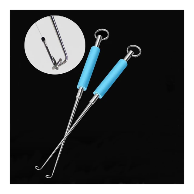2Pcs stainless steel blind hook remover deep throat dehooker dehooker  silicone dehooker portable fishing tool - AliExpress