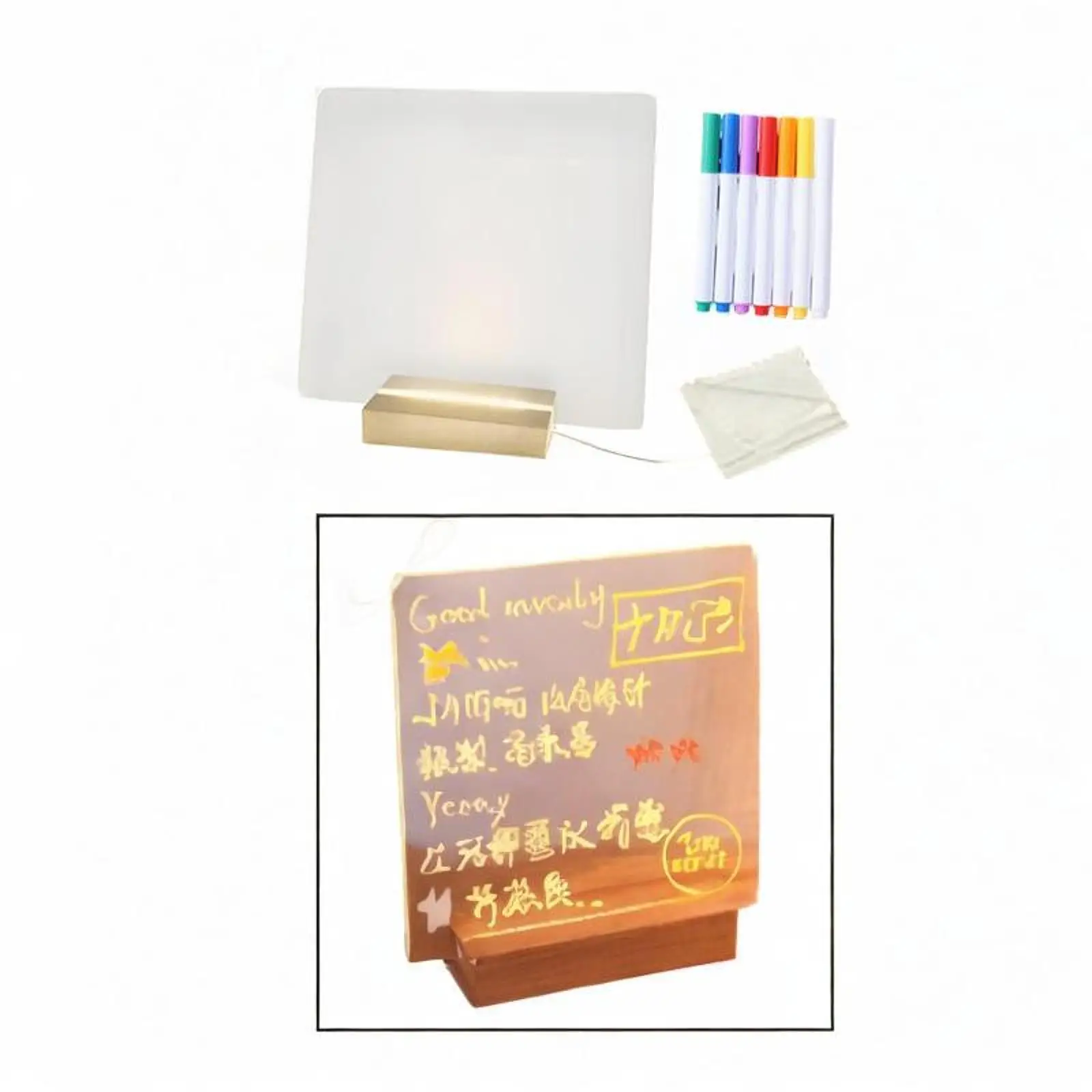 Acrylic Display Planner Board Drawing Tablet Modern Birthday Gift Bright LED Light for Farmhouse Study Room Office TV Cabinet
