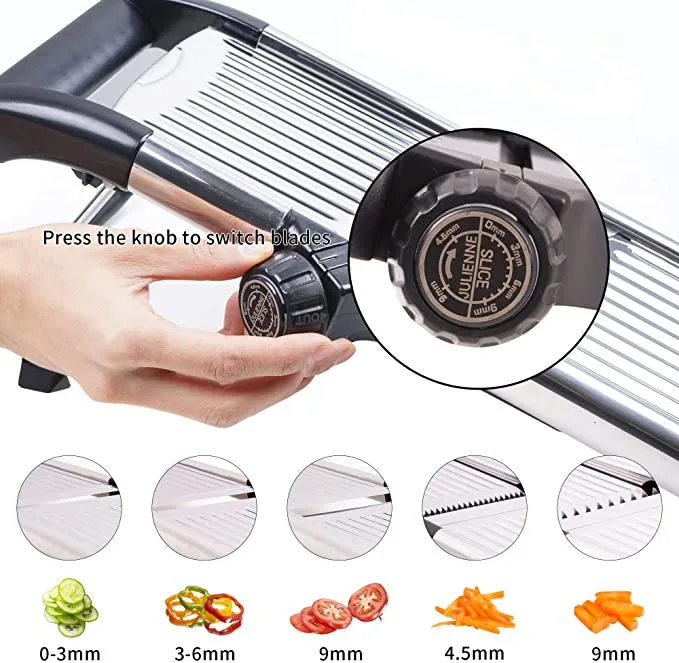 304 Stainless Steel Mandoline Professional Vegetable Slicer Adjustable Cutter Vegetable Grater with Blades Kitchen Accessories
