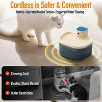 Smart Wireless Cat Water Fountain, Induction Flowing Pet Water Dispenser, USB Rechargeable Circulating Drinking Set for Indoor P 1
