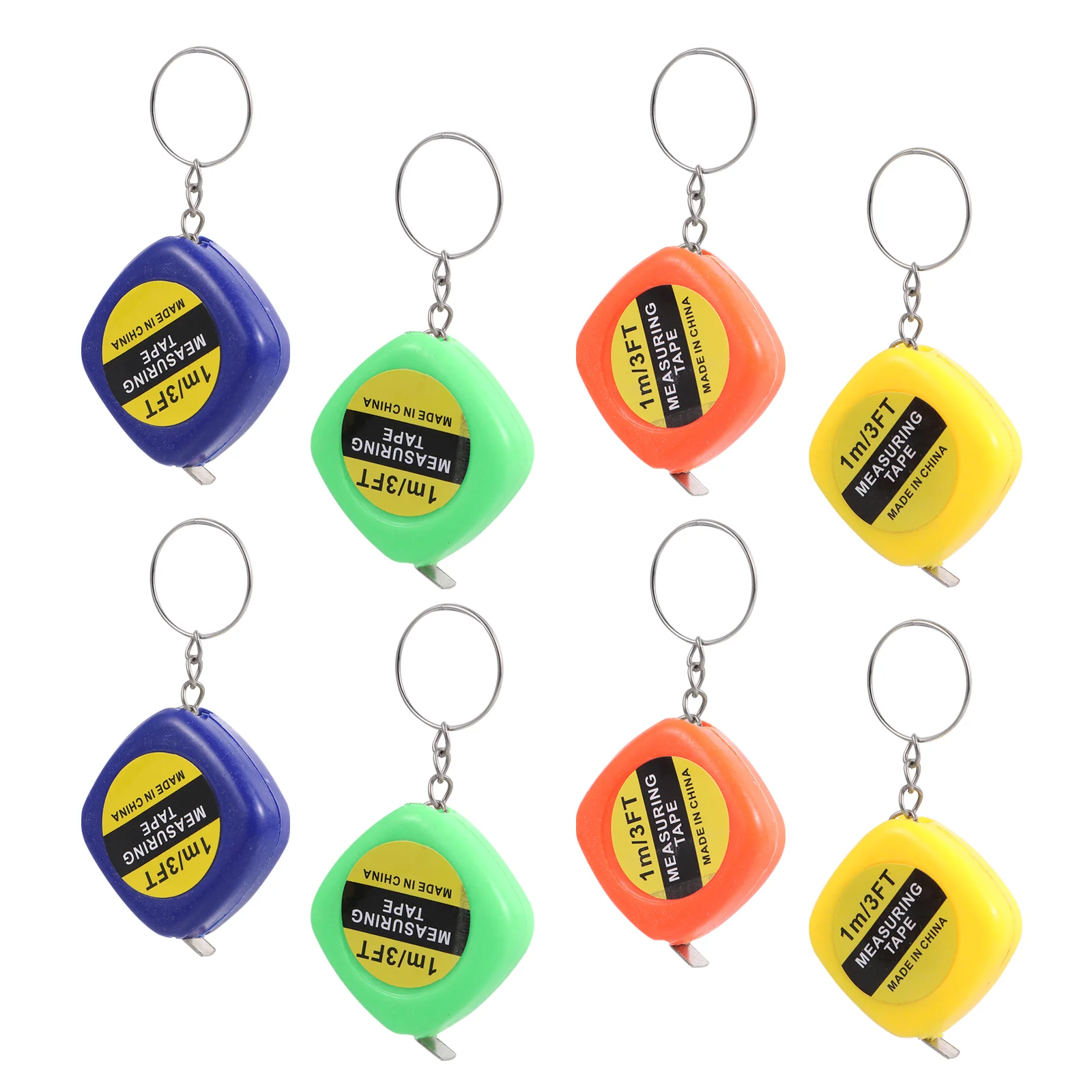 

20 Pcs Tape Measure Keychain Keyring Portable Pendant Steel Retractable Measuring Fob