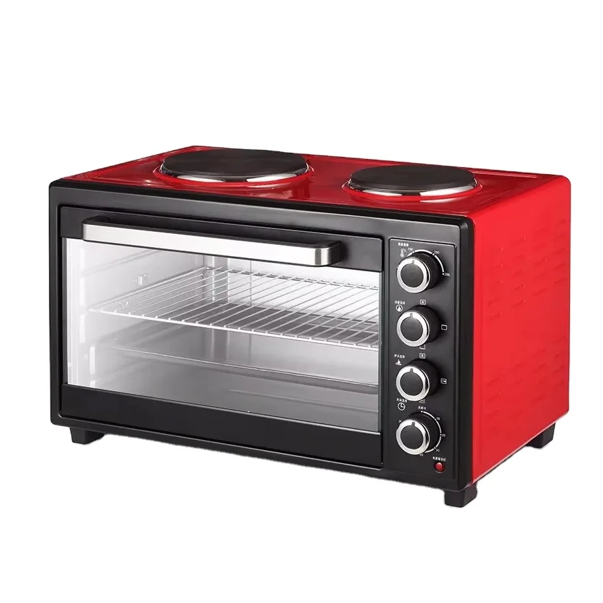 Dual Cooking Zones Countertop Oven Compact Stainless Steel Programmable Temperature Control Household Outdoor Toaster
