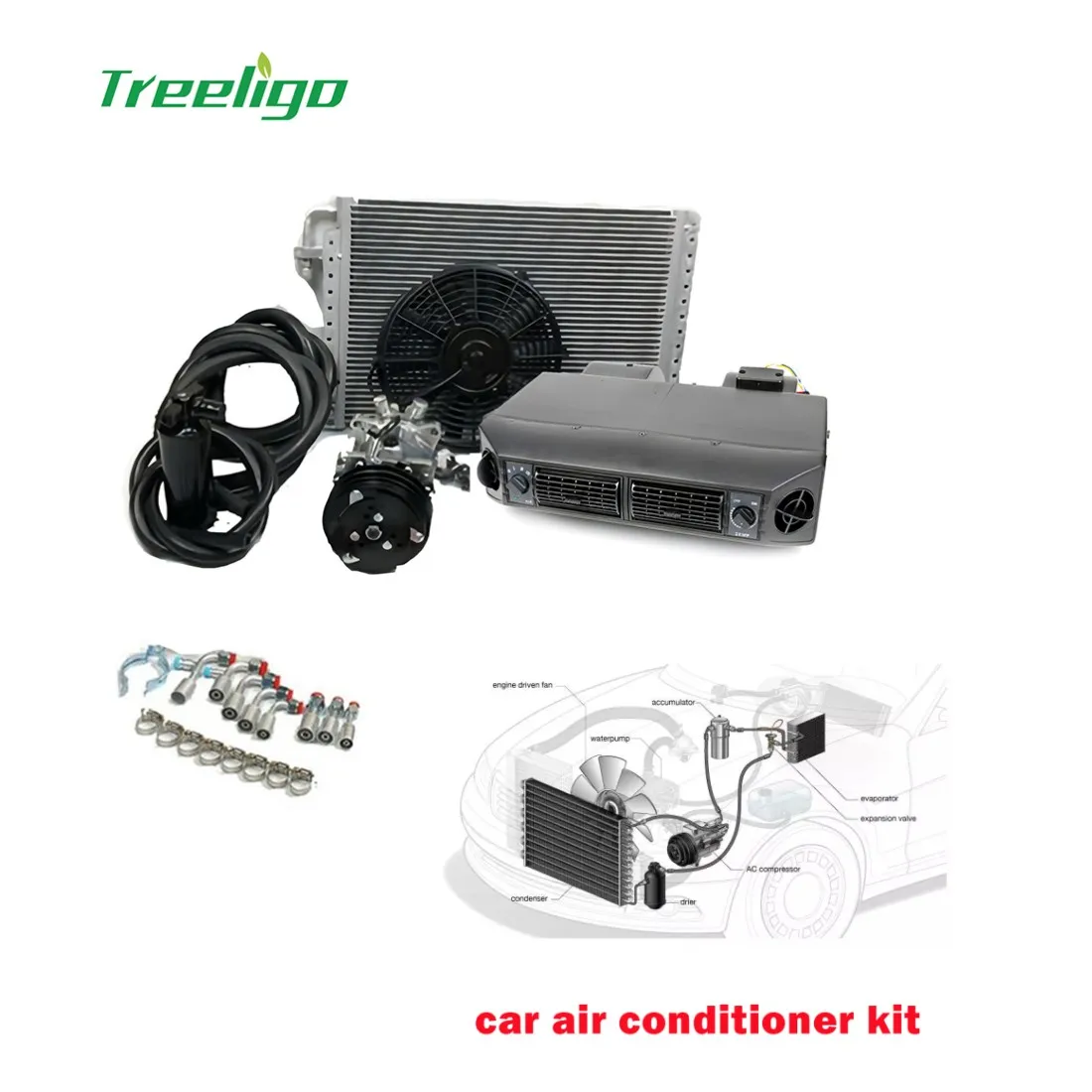 Treeligo Automotive Air Conditioner Compressor 12V Under Dash
