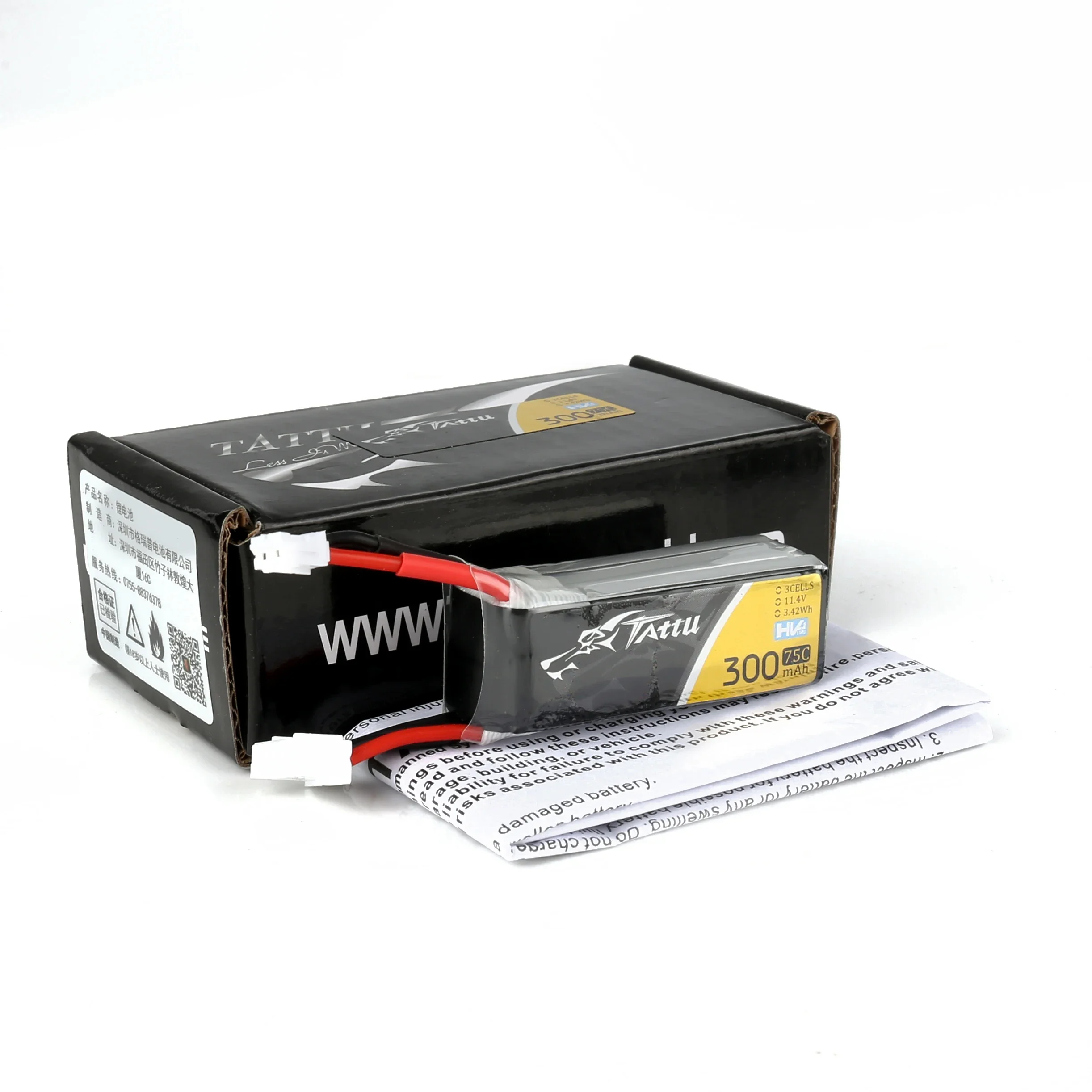 Batteria RC Lipo 350mAh 11.1V 70C Con Connettore JST - 3S Per Drone, Auto E Nave Telecomandata - Alta Scarica