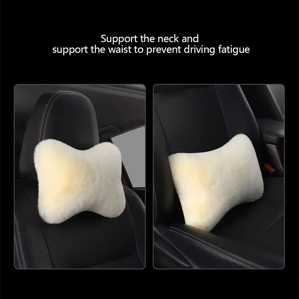 Winter Car Neck Headrest Pillow Soft Car Seat Neck Pillow Breathable Plush Head and Support Sleep Accessories