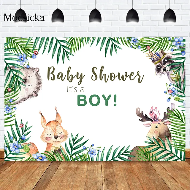 Mocsicka CUSTOM Rainforest Animals Wild One Backdrops Children Happy Birthday Party Photography Background Cake Table Banner 29