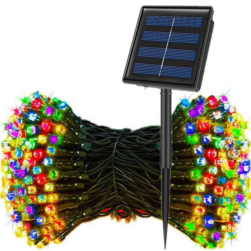Solar-Powered LED Starry String Lights - 8-Mode Outdoor Waterproof Decorative Lighting