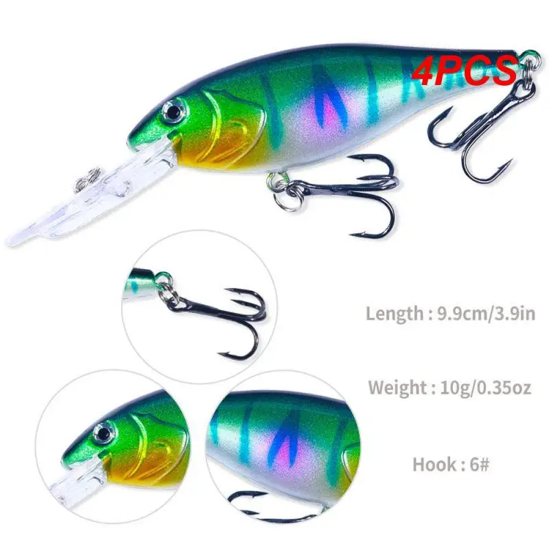 

4PCS Luminous Shrimp Bait Type Of Bait Mino Fake Bait Sharp Barbed Hook Laser Coating Colorful Biomimetic Fish Scales