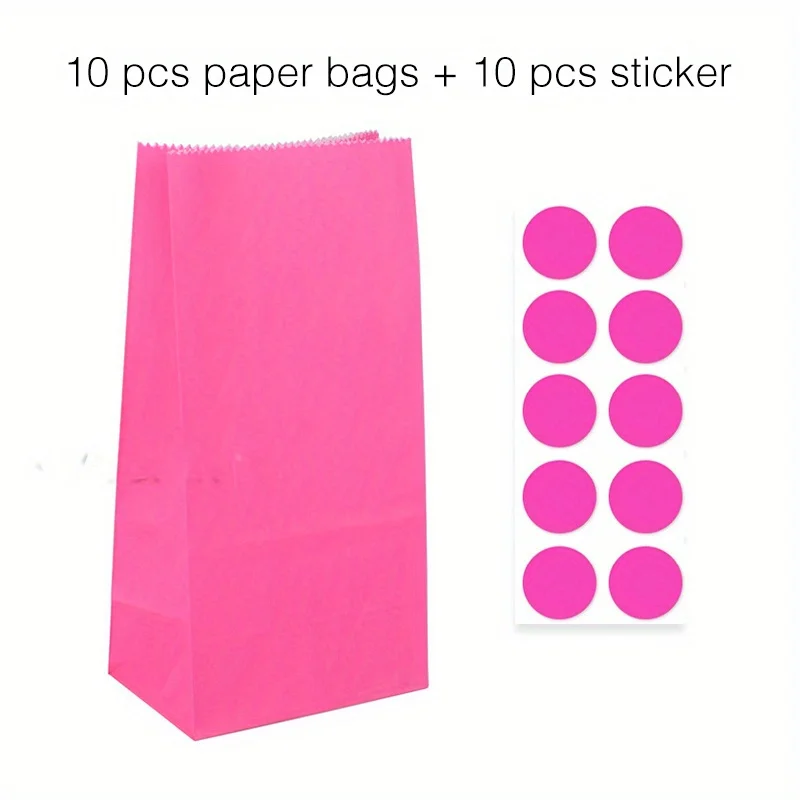 Vibrant Assorted Stand-Up Favor Bags with Stickers - Ideal