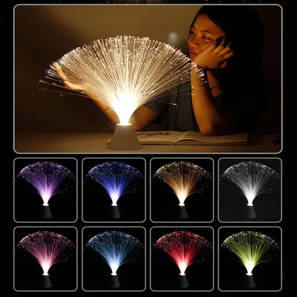 Multicolor Fiber Optic Lamp USB Charging Night Light LED Luminous Desktop Light for Bedroom Led Decorative Atmosphere Table Lamp fiber optic lamp led ambient light
