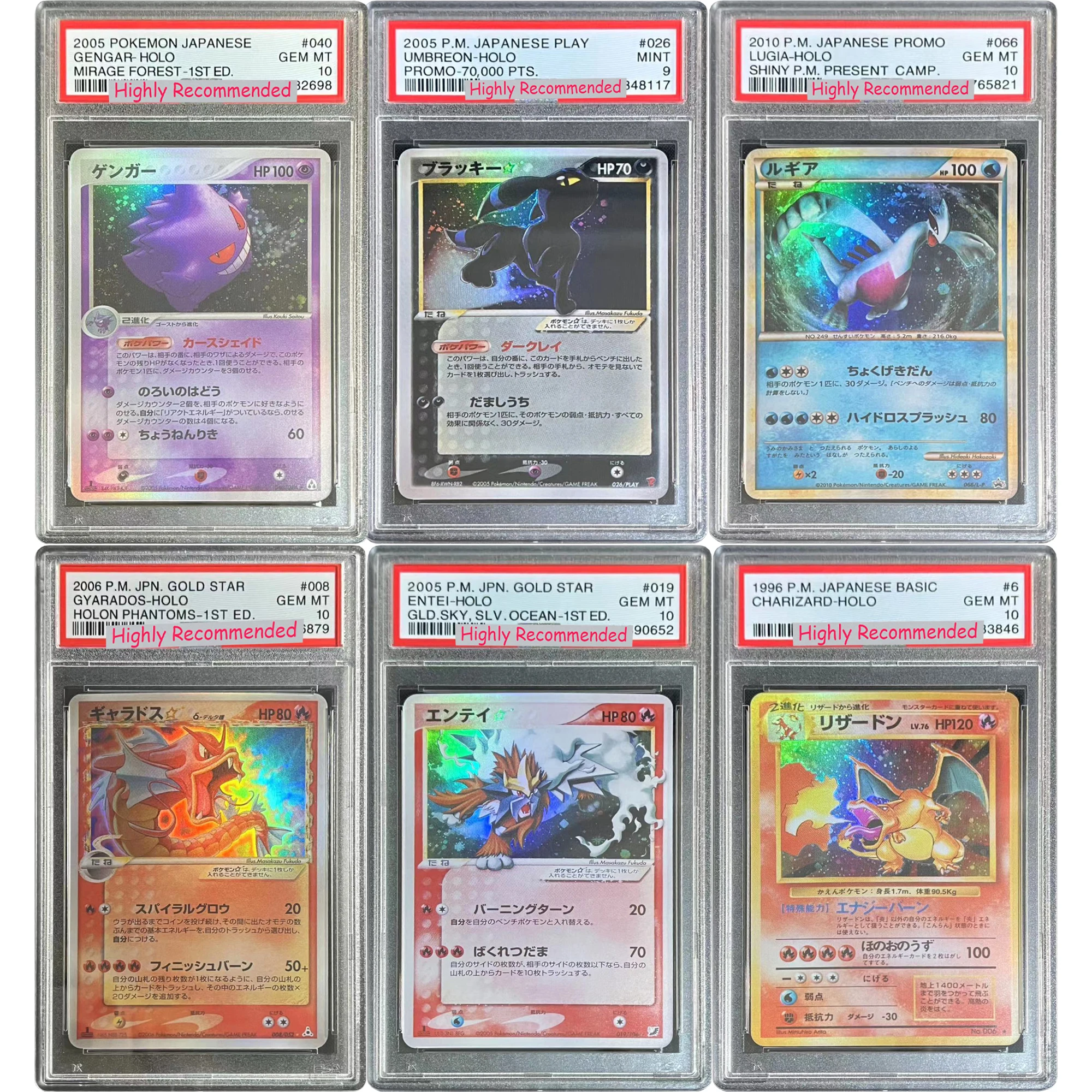 Diy Self Made PTCG Umbreon Gengar Lugia Copy Version 10Points Rating Card Charizard Collection Card Classic Anime Gift Toy