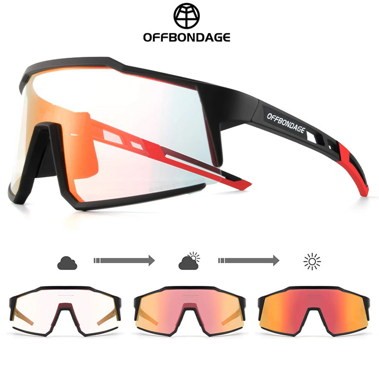 OFFBONDAGEPhotochromicCyclingGlassesBikeBicycleGlassesSportsMen