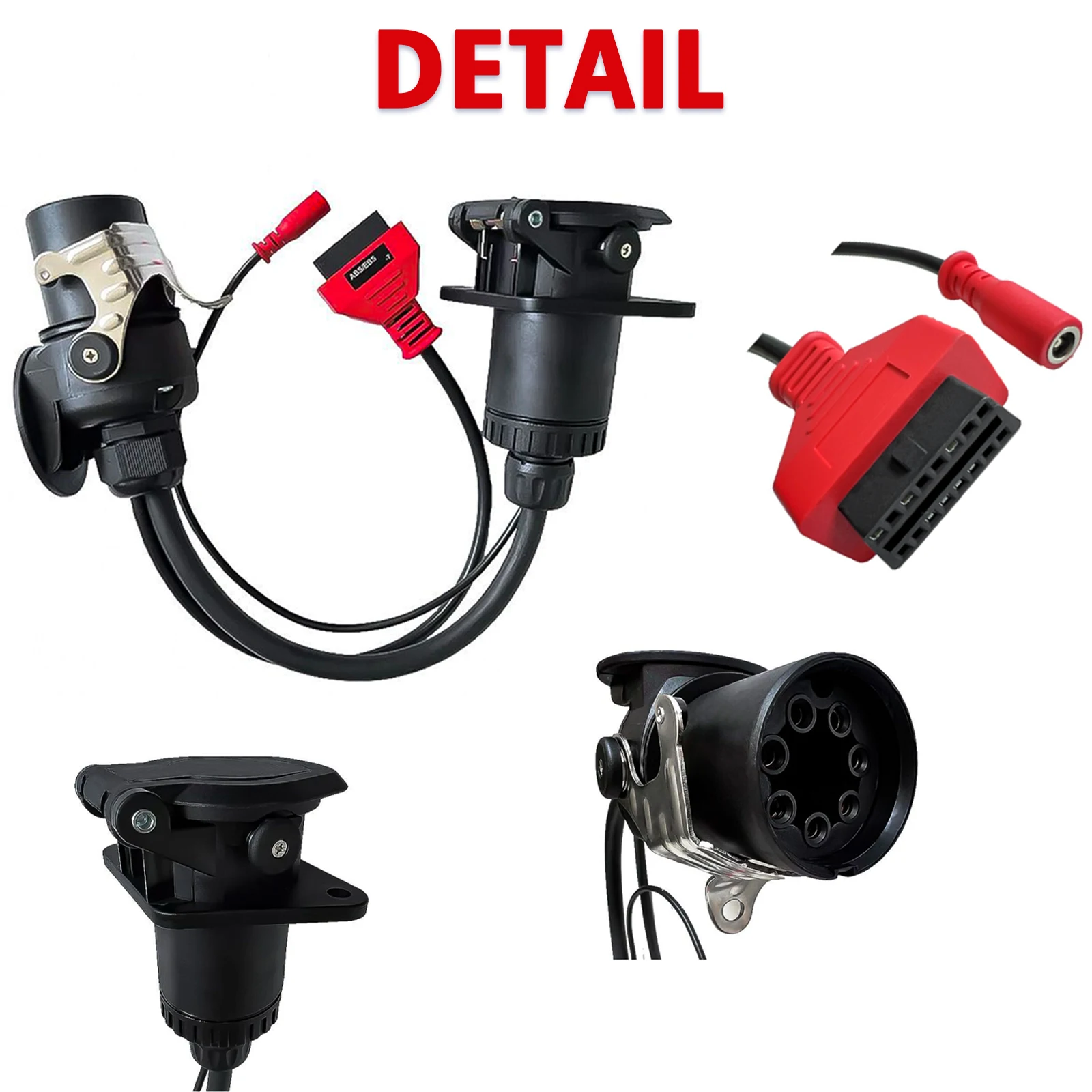 Truck EBS ISO 7638 OBD2 Trailer Diagnostic Adapter Cable for Bosch ,for Autel, for Autocom and Many Other Truck Vehicles 5
