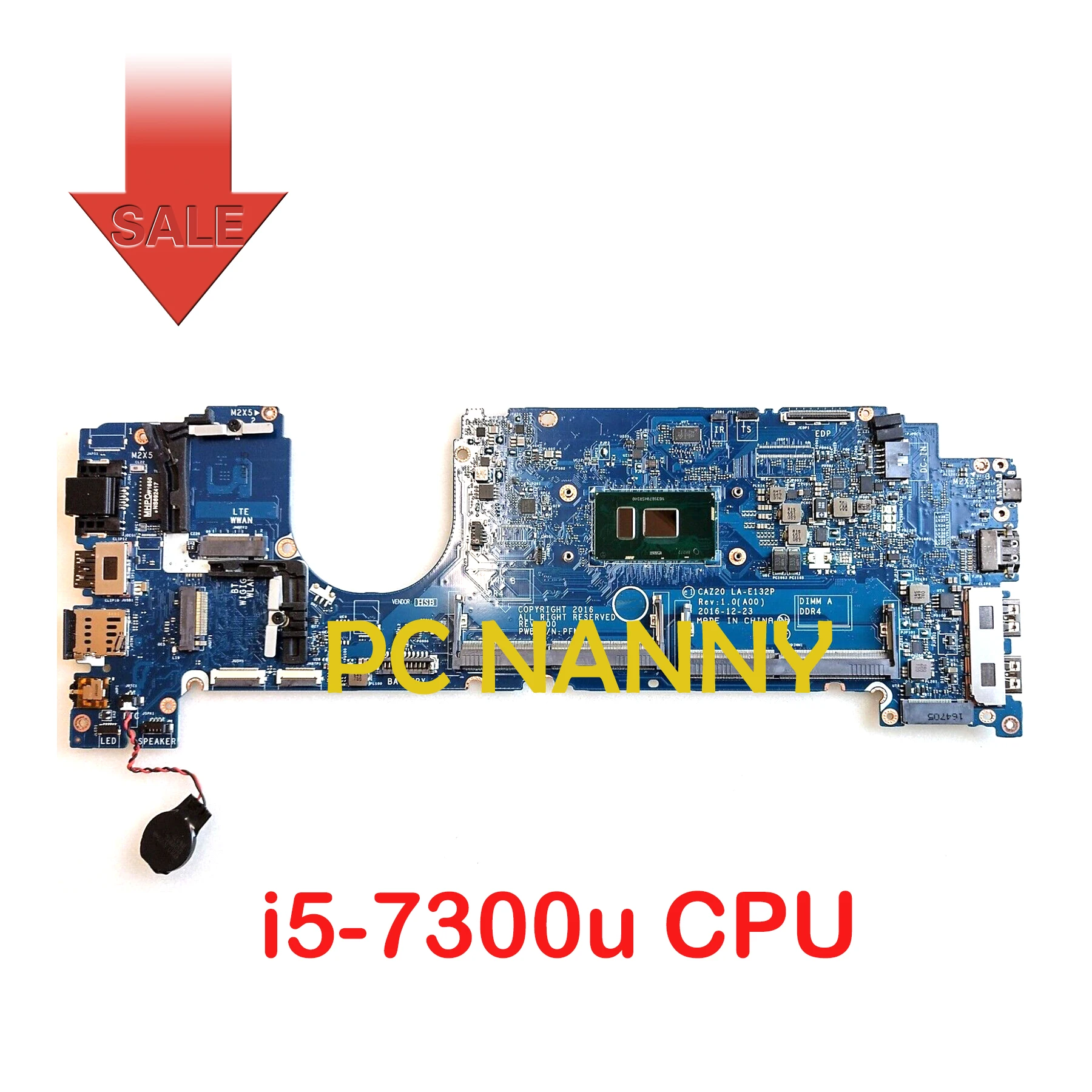 

PCNANNY for Dell Latitude 7480 laptop motherboard Intel Core i5-7300u 2.6 GHz Motherboard LA-E132P 0R0YRF R0YRF