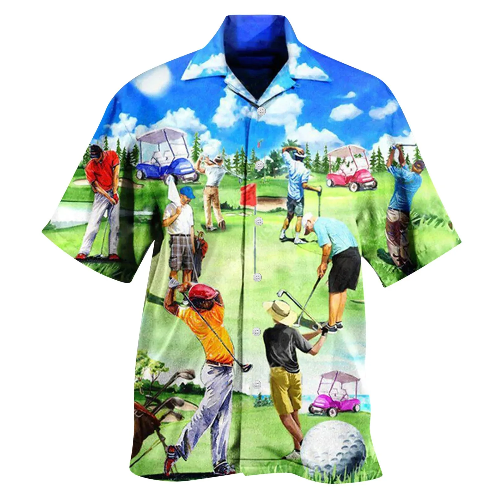 

Men's Shirt 3d Print Grassland Life Beach Summer Hawaiian Vacation Tropical Oversized Tops Holiday Loose Single-breasted Blusas