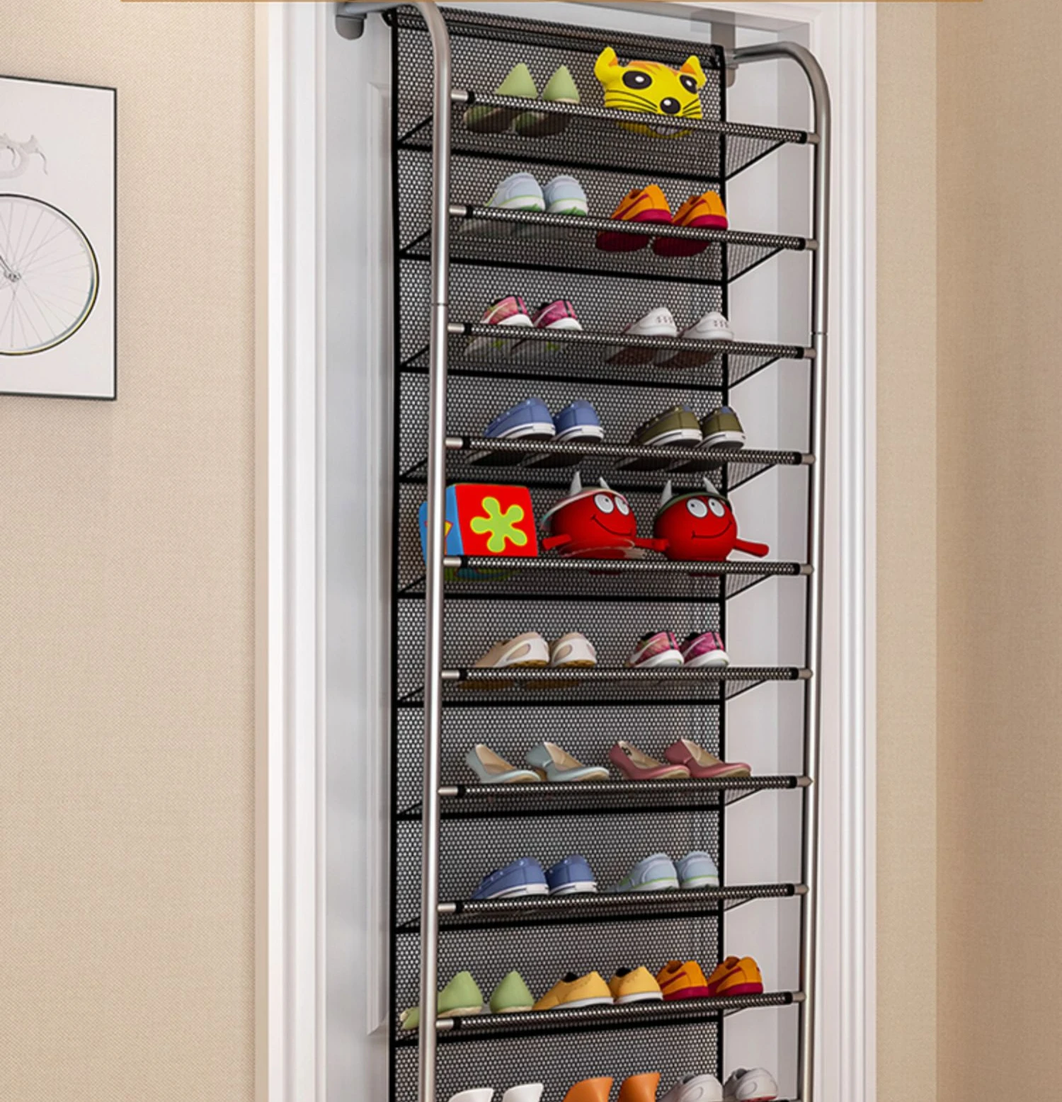 Zapatero de múltiples capas, armario de zapatos económico para el hogar,  estante pequeño para dormitorio montado en la pared, ahorra espacio -  AliExpress