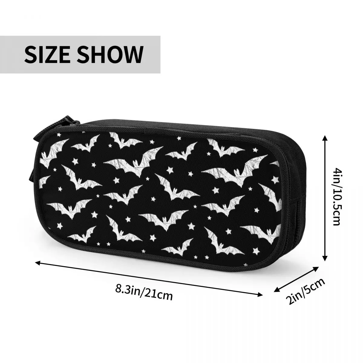 Bat Halloween Gothic Pencil Cases Pencil Pouch Pen Box for Student Big Capacity School Supplies