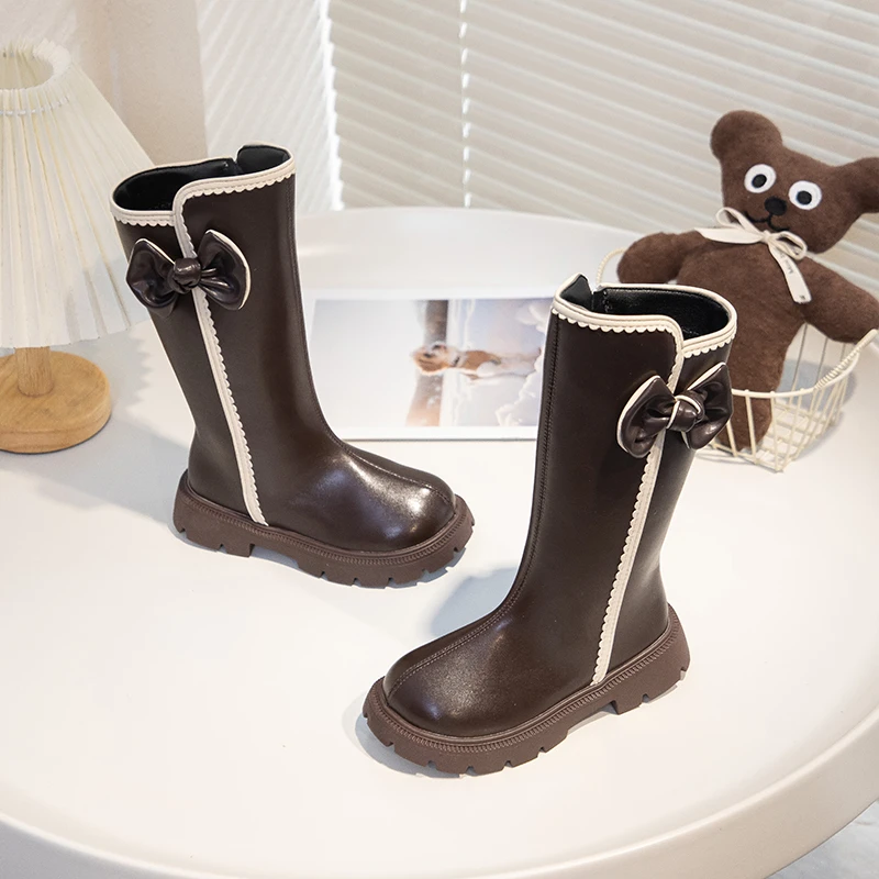 Girls Leather Boots with Soft Sole for Autumn