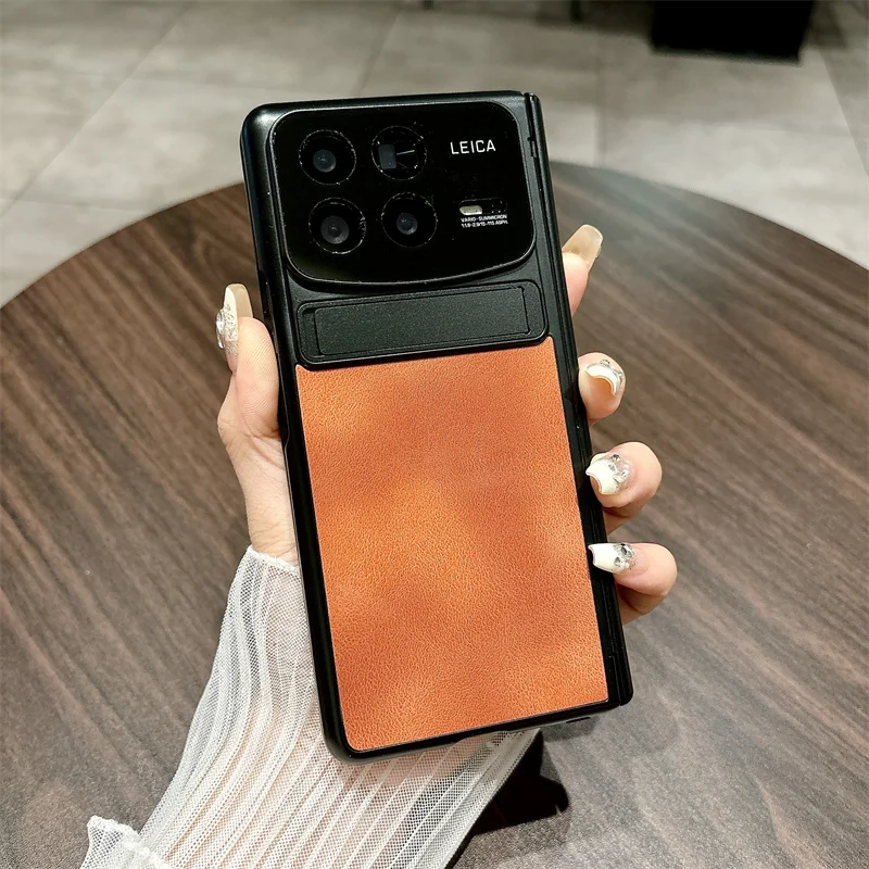 Matte Leather For Xiaomi Mix Fold 4 Case Slim Plastic Bracket Hinge Protective Film Cover_voghion.com