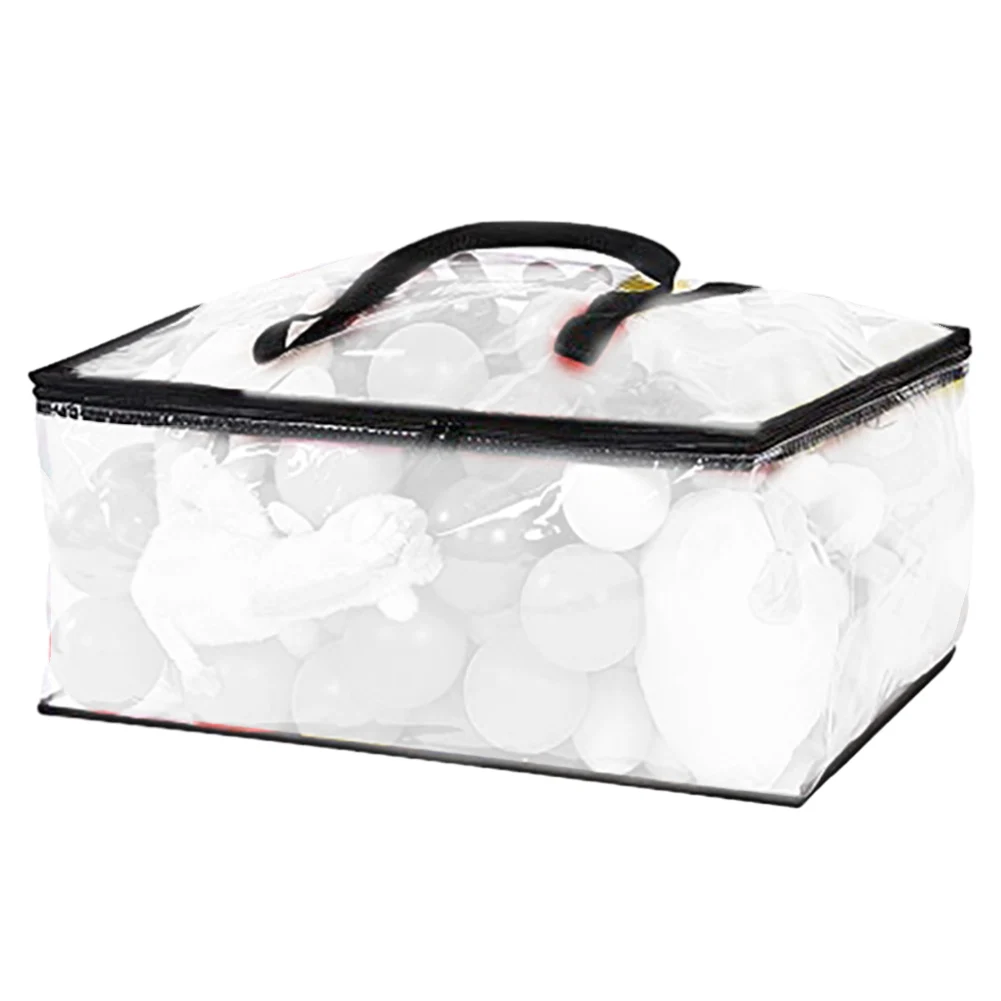 

1pc Transparent Storage Bag Carrying Handle Clear Vinyl Plastic Zippered Blanket Organizer Bag 60x40x25cm 55L Household Storing