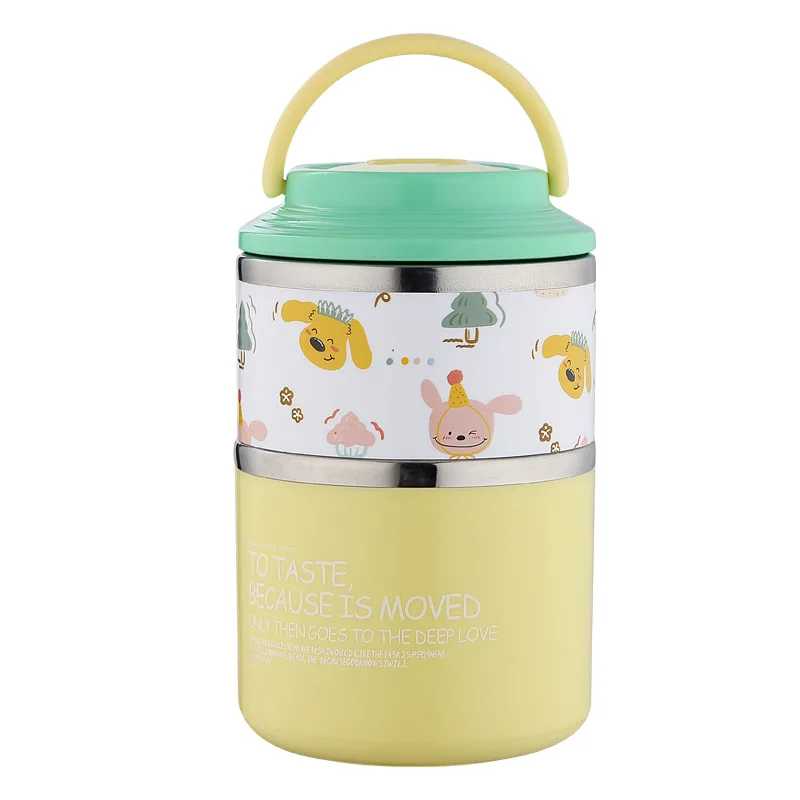 Stainless Steel Double Layer Lunch Box for Office Workers Students