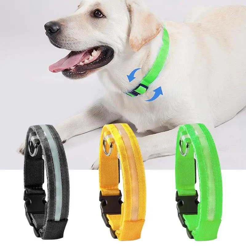 

Lighted Dog Collars For Night Waterproof Led Safety Flashing Night Light Pet Collar Pendant for Outdoor Hiking Training Walking