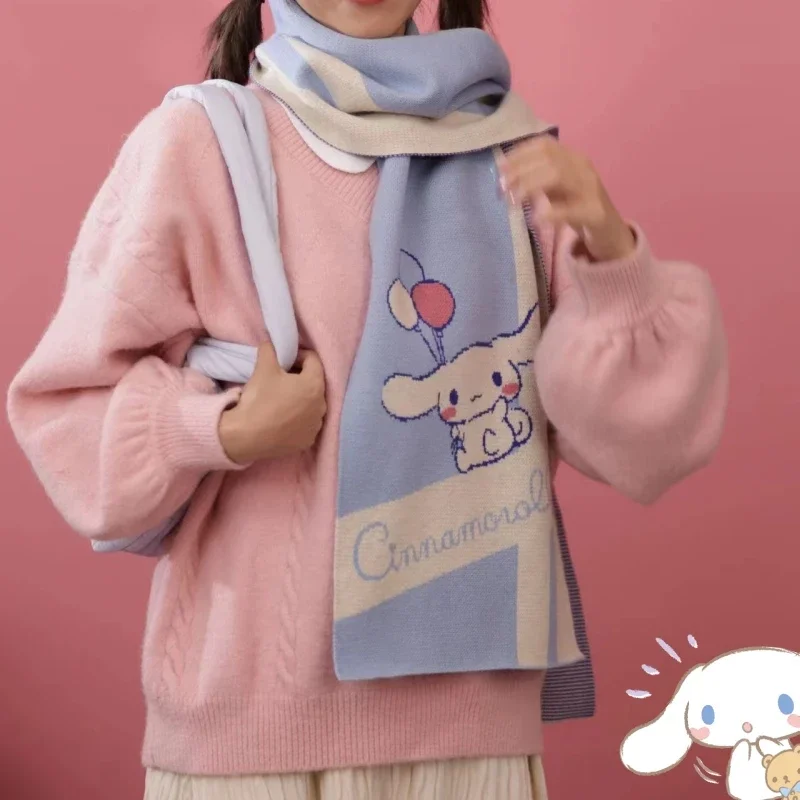 

Kawaii Scarf Cashmere Shawl Cinnamoroll Animation Peripherals Cute Fashion Comfortable Dating Winter Girl Women Gift Christmas