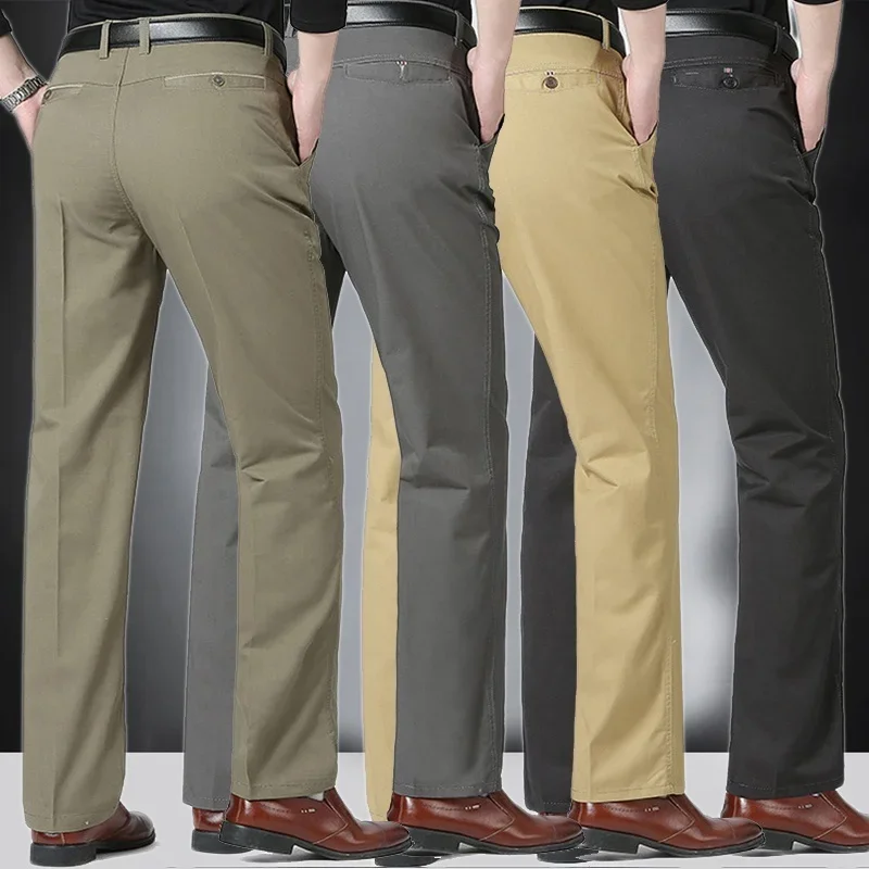 Pantaloni Da Uomo In Cotone Comfort Lunghi Dritti Slim Fit Pantaloni Da Uomo Business Casual