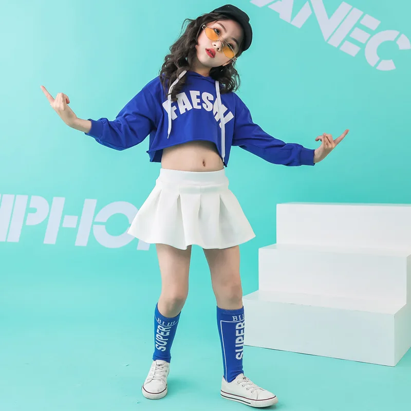 

Kids Hip Hop Clothing Cropped Sweatshirt Tops Skirt for Girl Child Jazz Dance Costume Set Ballroom Dancing Clothes Streetwear