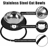 Cat Food Bowl Non Slip Stainless Steel Unbreakable Breakage Removable Rubber High Temperature Resistant Easy Clean Pet Supplies 3