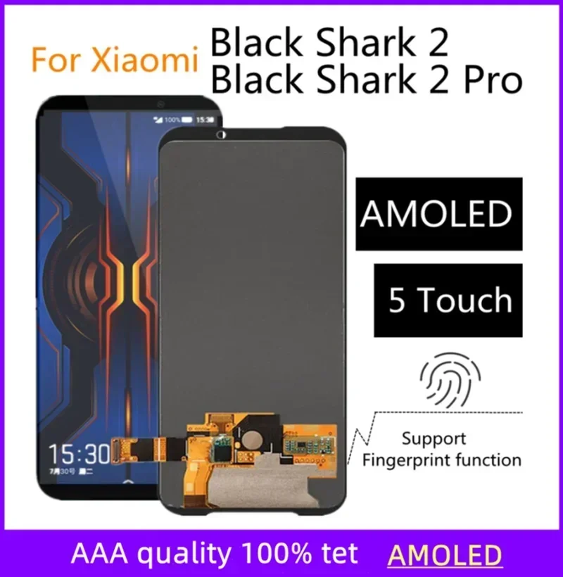 

6.39'' For Black Shark 2 Pro DLT-A0 LCD Display Screen Touch Digitizer For Xiaomi BlackShark 2 Global SKW-H0 LCD