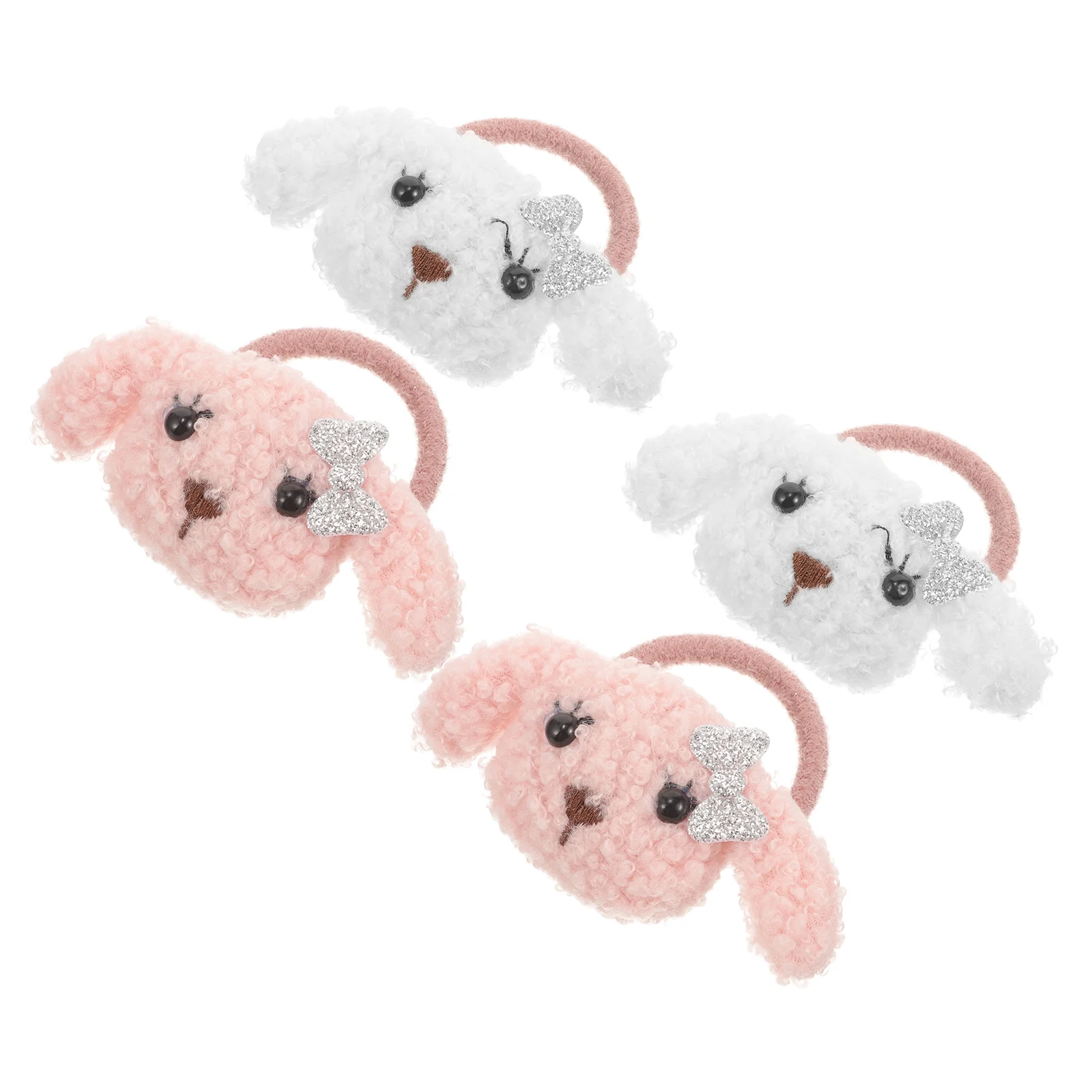

4 Pcs Pet Hair Tie Puppy Ties for Dogs Rope Hairbands Fabric Party Headdress Baby Girls