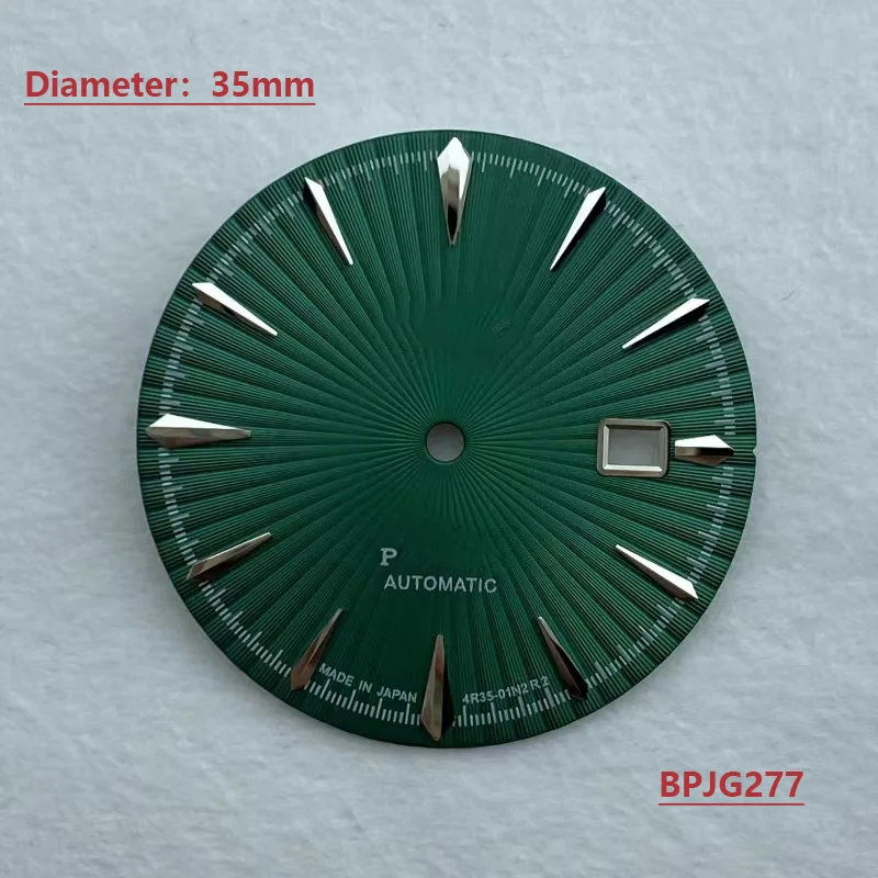 S 로고가 있는 비발광 다이얼, NH35 및 NH36 에 적합한 자동 기계식 무브먼트 액세서리, 직경 35mm