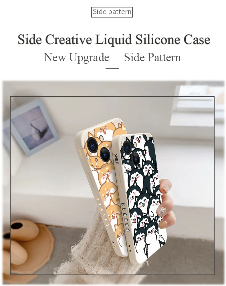 Cute Dogs Phone Case For iPhone 13 12 Pro Max Mini 11 Pro Max X XR XS MAX SE2020 8 7 Plus 6 6S Plus Silicone Cover phone pouches