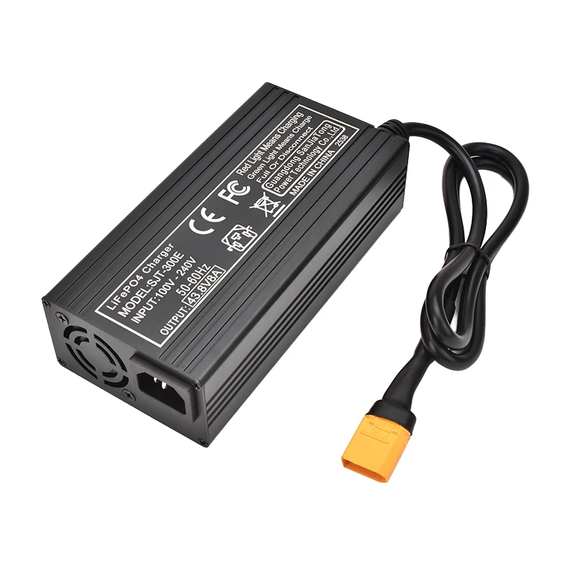 12S 43.8V 5A 8A 리튬인산철 배터리 충전기 (12S 36V 38.4V 리튬인산철 배터리 팩용) 저소음 냉각 팬 장착