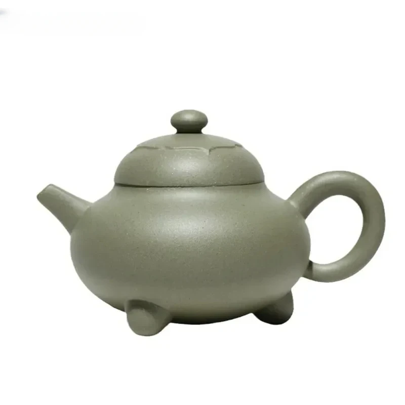 150ml Yixing purple clay teapot, handmade three legged frame shaped original mineral Kung Fu tea set by famous craftsmen