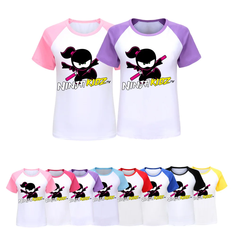 

Summer Tees Ninja Kidz Kids Clothes Cotton Short-sleeved T-shirts Children Sweatshirt Cartoon Teenager Tops Boys Girls Clothing