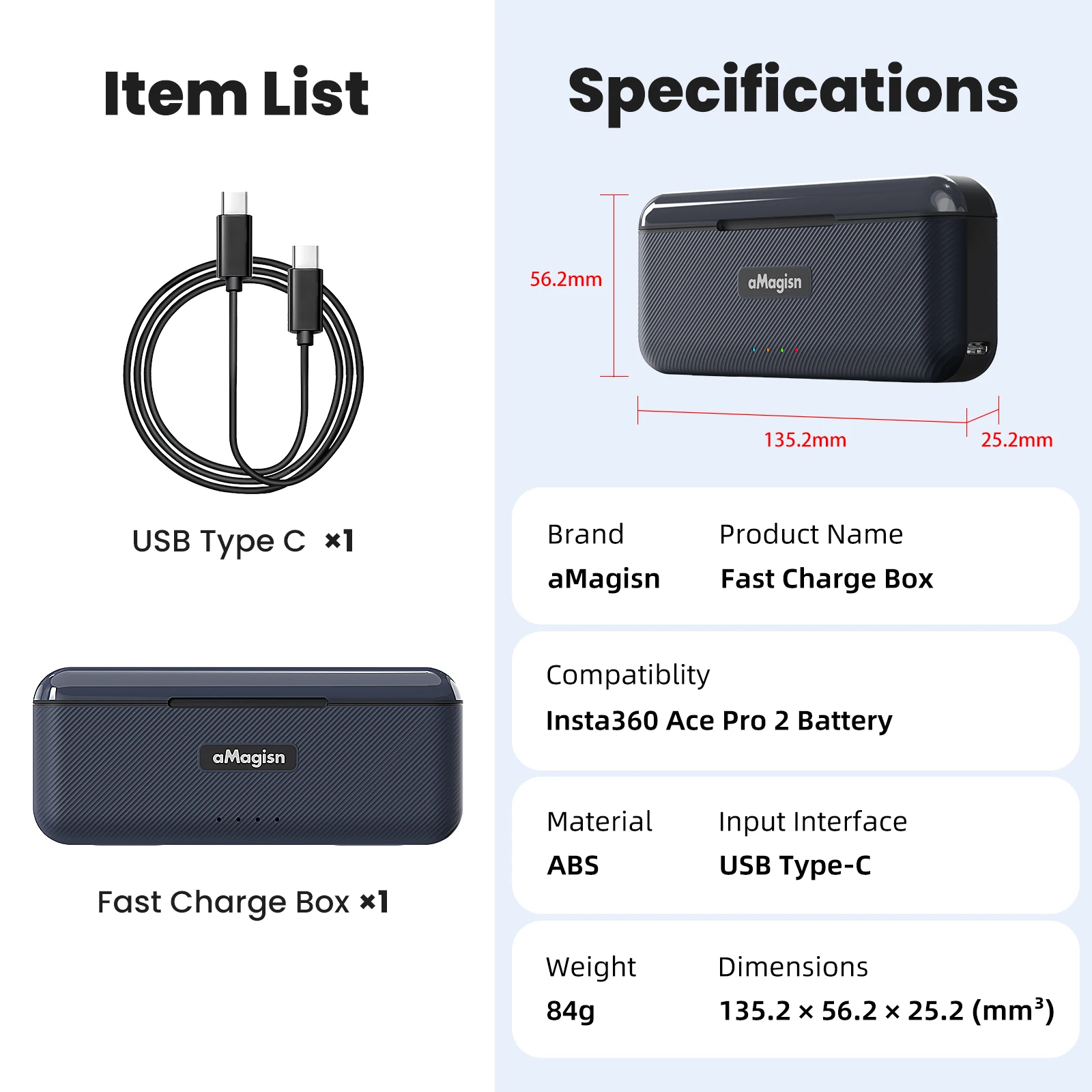 Für Insta 360 Ace Pro 2 Batterie Ladegerät Intelligente 3-Wege Lade Fall Schnelle Ladegerät Hub für Insta360 Ace Pro 2 Zubehör – Detail 12