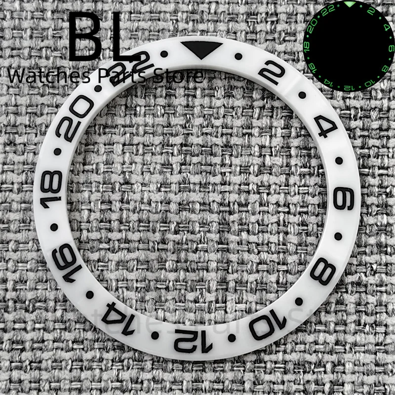 Ceramic Multi-Color GMT Watch Bezel with Green Luminous