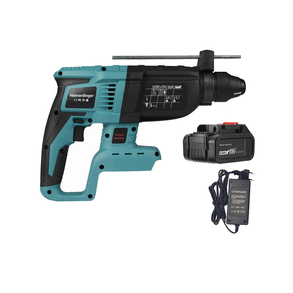 18V rechargeable lithium battery powered brushless cordless rotary hammer drill electric Hammer impact drill 4