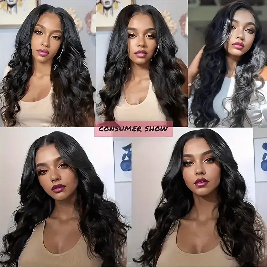250% Density Body Wave Human Hair Wigs 13X4 Lace Front Human Hair Wig Pre Plucked Bleached Knots Wigs Human Hair 6