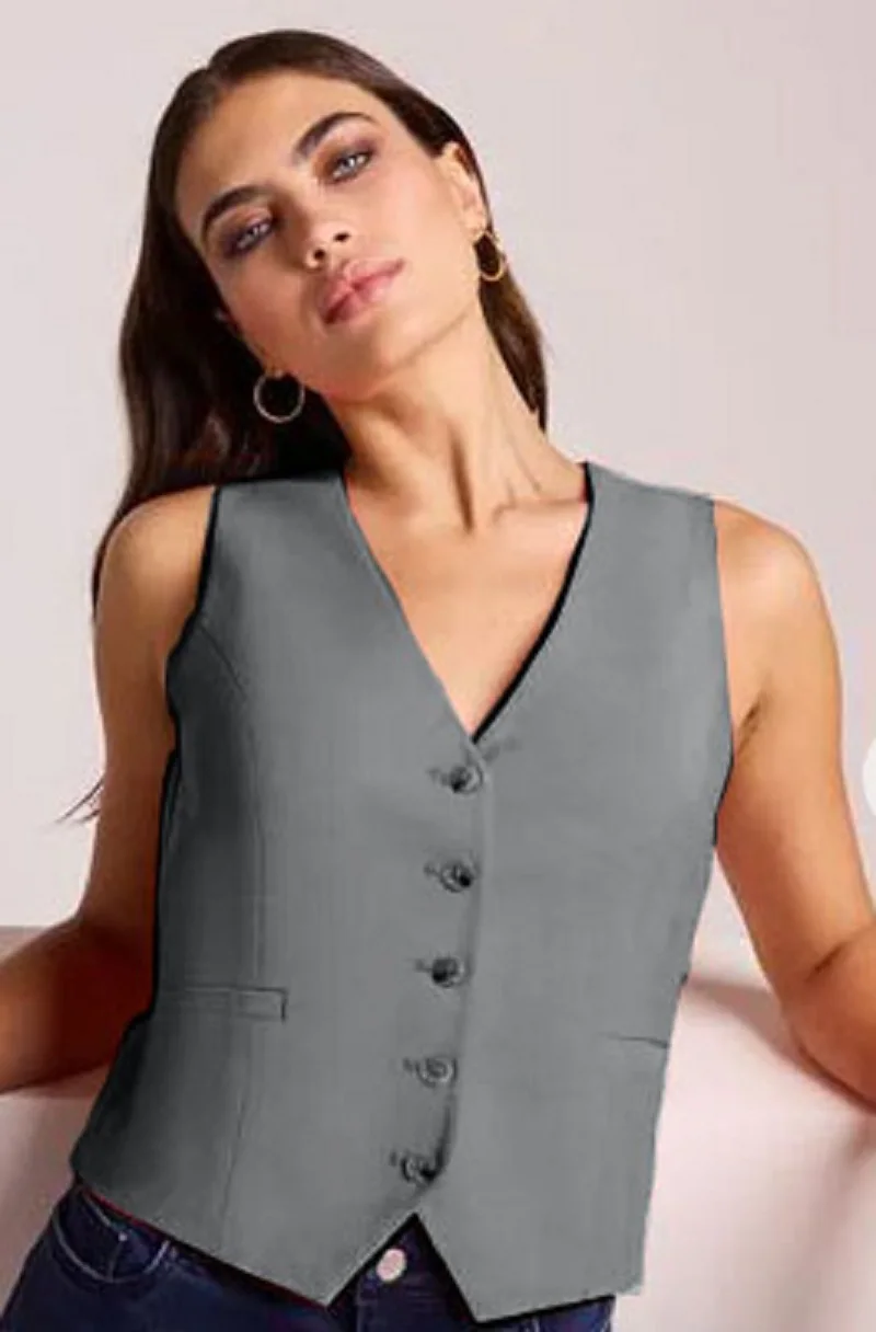 Women's V-neck single breasted slim fit suit vest 2024 spring/summer fashionable jacket elegant women's clothing high quality