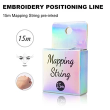 

15m Black White Microblading Mapping String Pre-inked for Eyebow Make Up Dyeing Liners Thread Positioning Eyebrow Measuring Tool